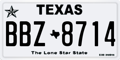 TX license plate BBZ8714