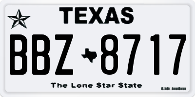 TX license plate BBZ8717