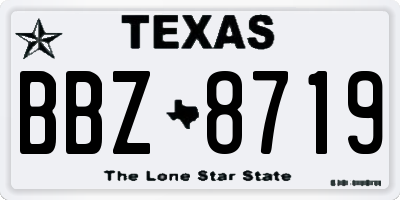 TX license plate BBZ8719