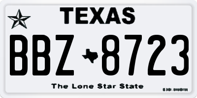 TX license plate BBZ8723