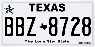 TX license plate BBZ8728