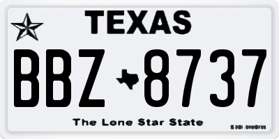 TX license plate BBZ8737
