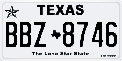 TX license plate BBZ8746