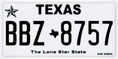 TX license plate BBZ8757