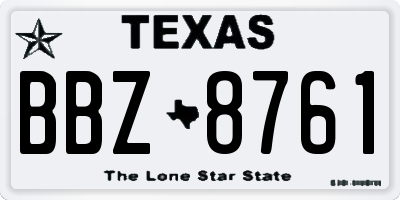 TX license plate BBZ8761