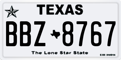 TX license plate BBZ8767