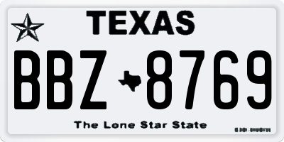 TX license plate BBZ8769