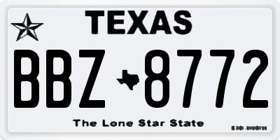 TX license plate BBZ8772