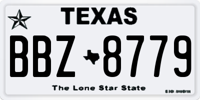 TX license plate BBZ8779