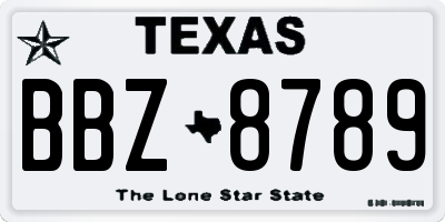 TX license plate BBZ8789