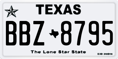 TX license plate BBZ8795