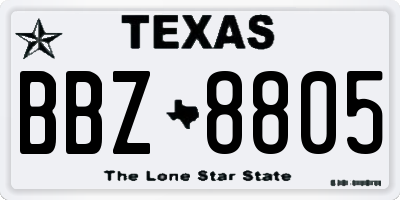TX license plate BBZ8805