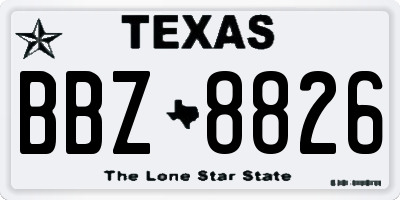 TX license plate BBZ8826