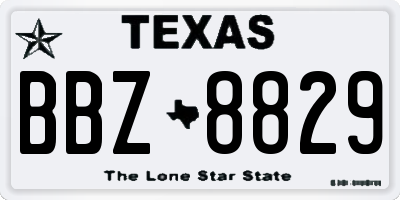 TX license plate BBZ8829