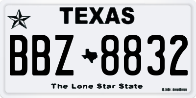 TX license plate BBZ8832