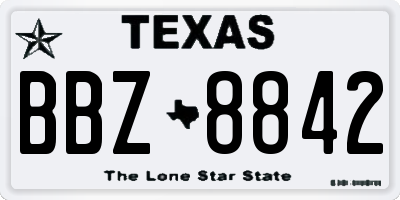 TX license plate BBZ8842