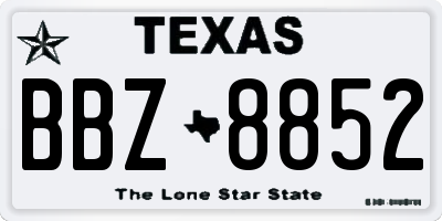 TX license plate BBZ8852