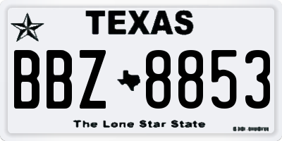 TX license plate BBZ8853