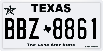 TX license plate BBZ8861