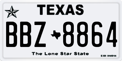 TX license plate BBZ8864