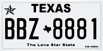 TX license plate BBZ8881