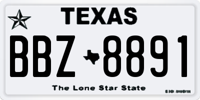 TX license plate BBZ8891