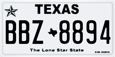 TX license plate BBZ8894
