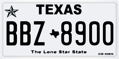 TX license plate BBZ8900