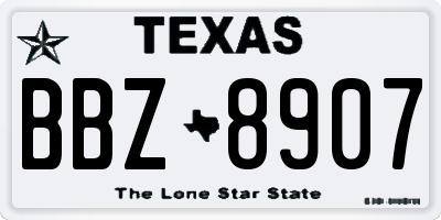 TX license plate BBZ8907