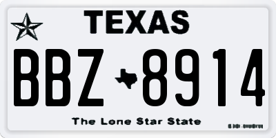 TX license plate BBZ8914