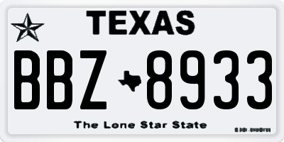 TX license plate BBZ8933