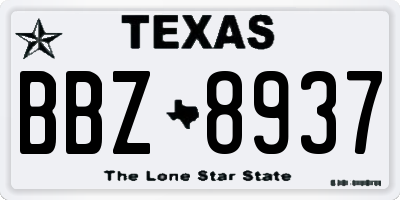 TX license plate BBZ8937