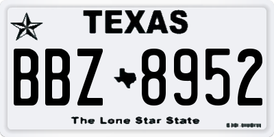 TX license plate BBZ8952