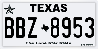 TX license plate BBZ8953