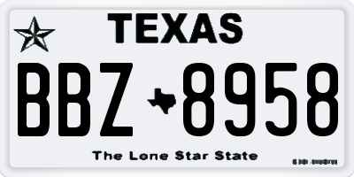 TX license plate BBZ8958
