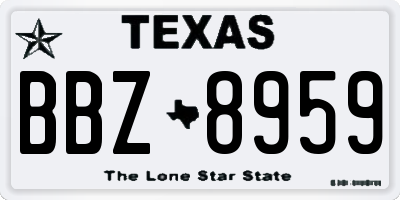 TX license plate BBZ8959