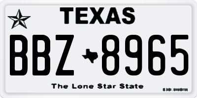 TX license plate BBZ8965