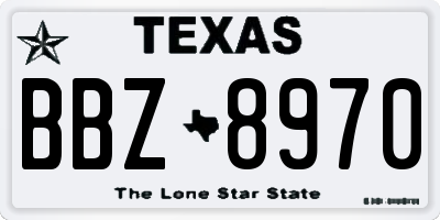 TX license plate BBZ8970