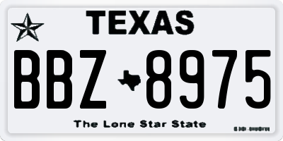TX license plate BBZ8975