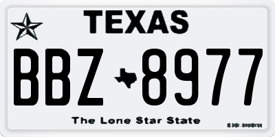 TX license plate BBZ8977