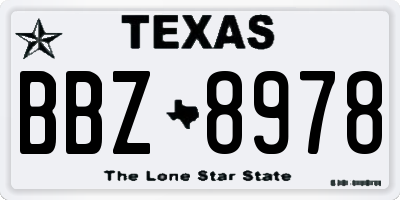 TX license plate BBZ8978