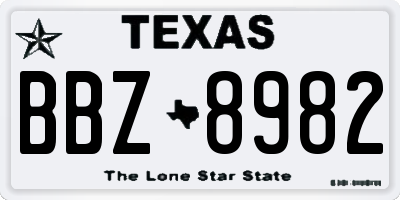 TX license plate BBZ8982