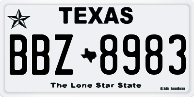 TX license plate BBZ8983