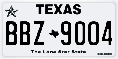 TX license plate BBZ9004
