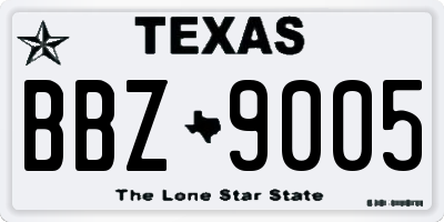 TX license plate BBZ9005