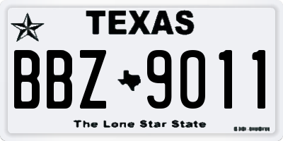 TX license plate BBZ9011