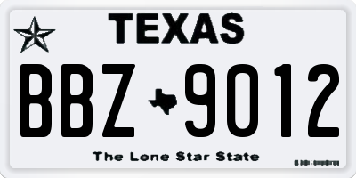 TX license plate BBZ9012