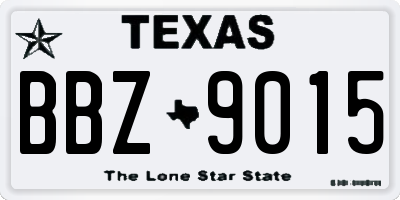 TX license plate BBZ9015