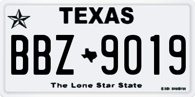 TX license plate BBZ9019