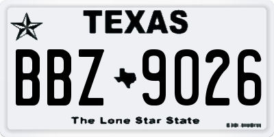 TX license plate BBZ9026